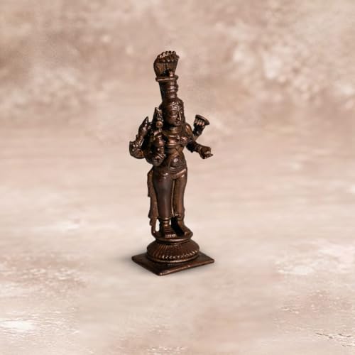 Copper Idols India Standing Mari Amma Idol 90gm | Pure Copper Mariamman | South Indian Devi for Puja | Handmade Goddess Idol | Vastu Decor | Divine Energy | Indian Handicraft | Spiritual Gift