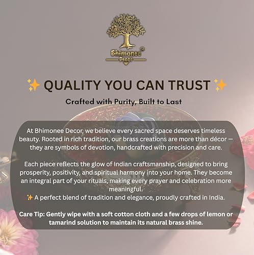 Bhimonee Decor Carving Elephant Plate 8" | 620 gm Decorative Brass Plate & Bowl | Home Decor, Pooja & Gifting | Brass | Gold