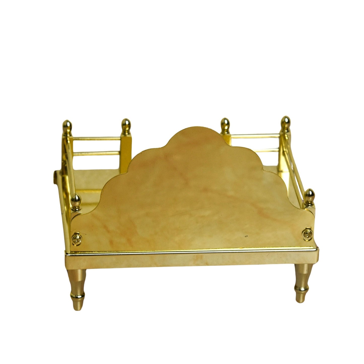 NEETU ARTS | Pure Brass Singhasan for Laddu Gopal | Laxmi & All God Idols | Intricate Handcrafted Throne | Temple & Pooja Room Décor | Traditional Religious Gift | 3.25 Inches | 125gm