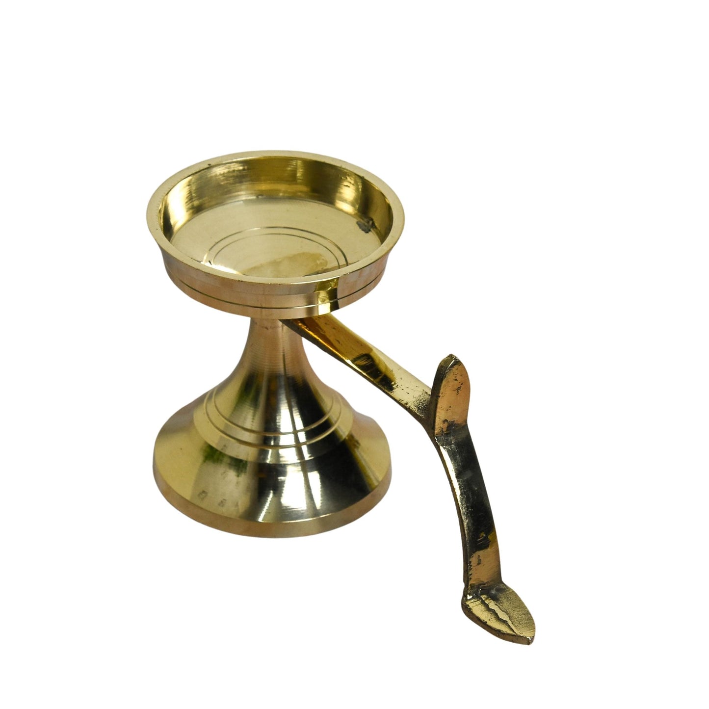 Bhimonee Decor Pure Brass GOL Aarti Stand | Heavy Pooja Deepak Holder for Home Temple & Rituals | Traditional Spiritual Decor | 3 Inches, 200gm