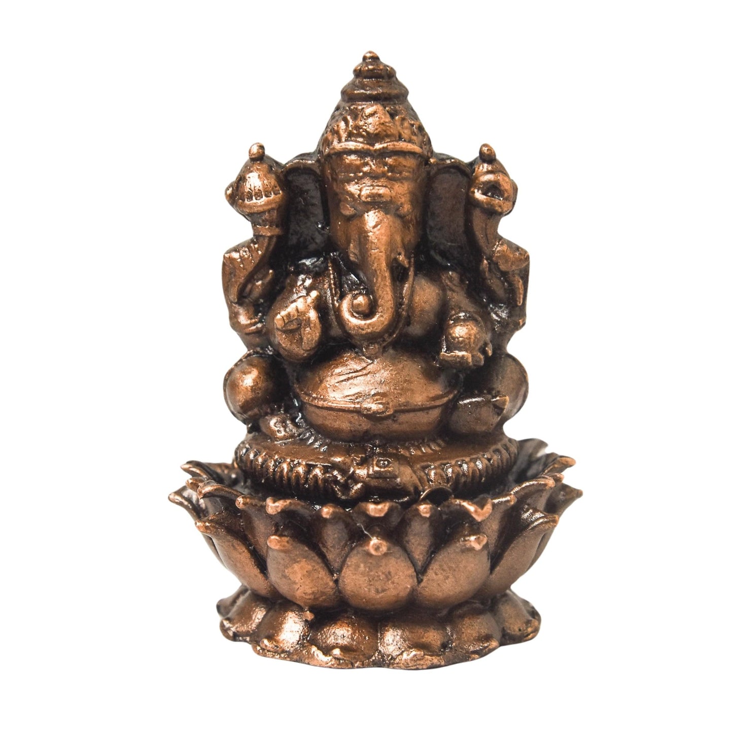 Copper Idols India Handmade Copper Ganesha Idol | 2-Inch Hindu Elephant God Statue | 140g Patina Antique Finish | Auspicious Gift for Home Temple, Office Desk & Spiritual Décor