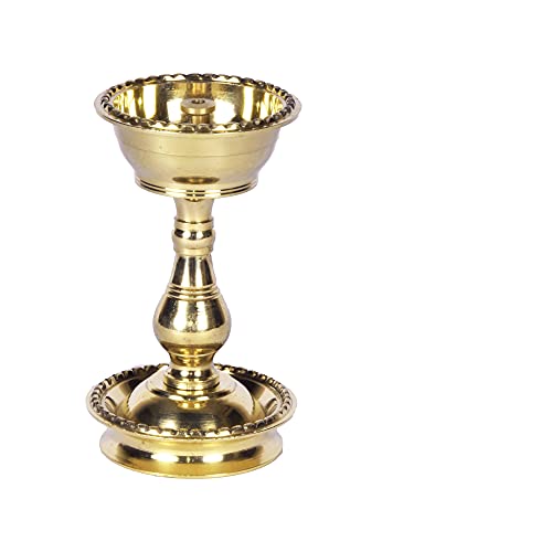 Bhimonee Decor - Set of 2 Pure Brass Heavy Udupi Nanda Diya (no-1) 4.3 inches Height