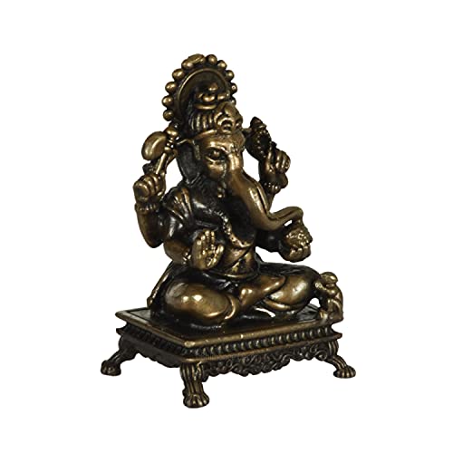Copper Handmade Small Ganesha Sitting Idol