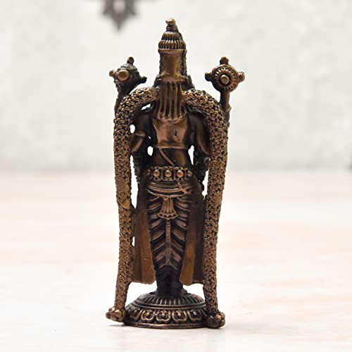 Handmade Copper Balaji Idol 3.5 inches Bhimonee Decor