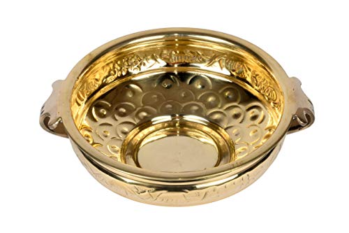 Brass Hammered Design Urli 9.5 India