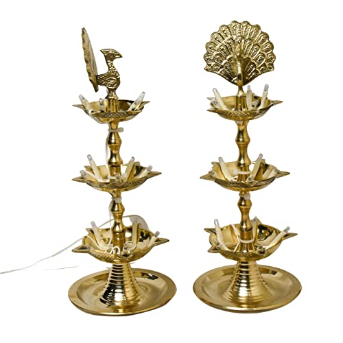 Pure Brass 3 Step Electric Bulb Lights Diya Bangalore