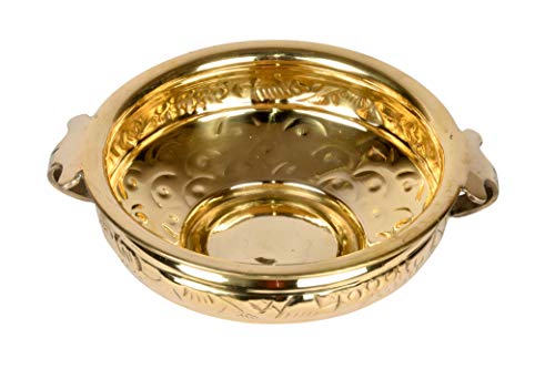 Pure Brass Solid Hammered Design Urli/Decorative Bowl 8 India