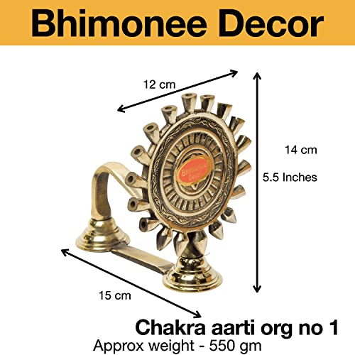 Pure Brass Chakra Aarti Size