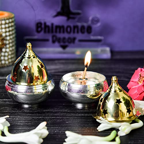 Bhimonee Decor Pure Brass Kuber Deep, Deepak, Diya for Pooja Purposes