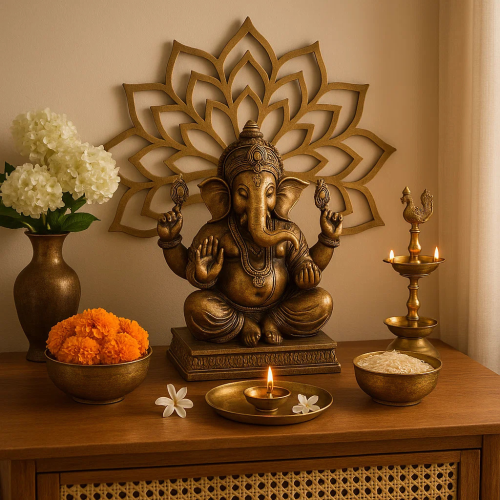 Creating a Harmonious Puja Setup in Your Home with Bhimonee Décor