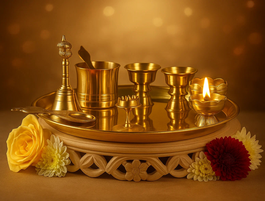 Why a Bhimonee Decor Brass Pooja Thali Set Makes Rituals Easier