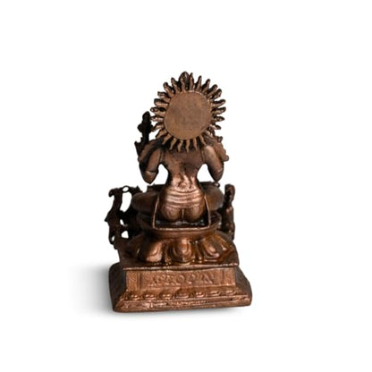 Copper Idols India | 520gm Surya Big Size Idol in Pure Copper | Hindu God Surya Statue for Pooja Mandir | Traditional Home Temple Décor and Gifting