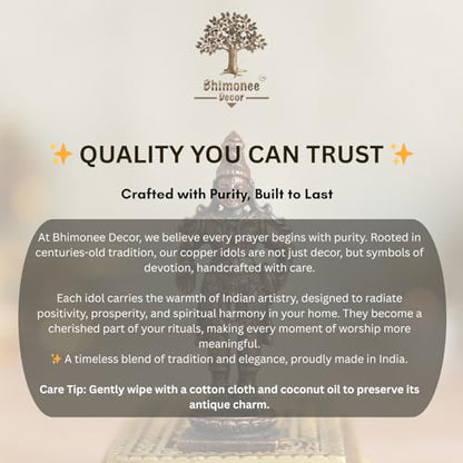 Bhimonee Decor Lord Vishnu Idol | Antique Brass Finish Narayana Murti for Puja Mandir, Home & Office Decor | Spiritual Gift for Festivals, Housewarming & Devotees