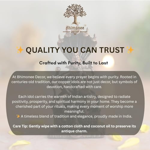 Copper Idols Nataraja Shiva Statue Sitting on Snake with Sheshnaag | Brass Finish