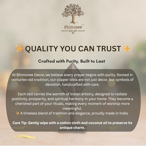 Bhimonee Decor Lord Murugan Vel Idol | Antique Brass Finish Sacred Spear Murti on Stand | Kartikeya Vel for Puja Mandir, Home & Office Decor | Auspicious Gift Item