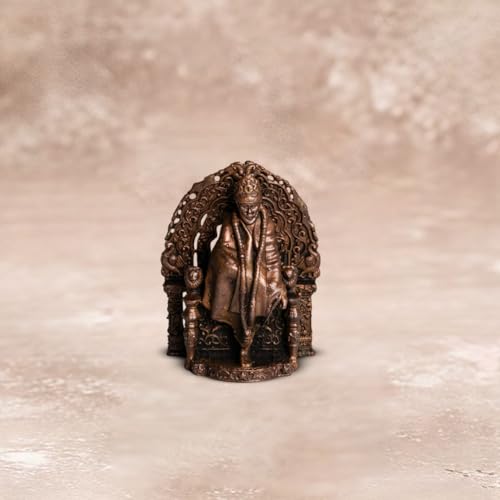 Copper Idols India Sai Baba Idol 240gm | Pure Copper Shirdi Sai Statue | Handmade Idol for Puja | Spiritual Decor | Divine Blessing Energy | Indian Handicraft | Vastu Remedy | Sacred Gift
