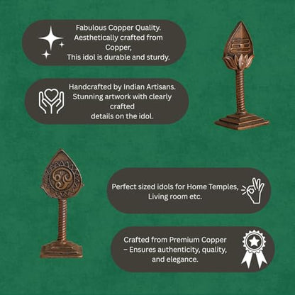 Bhimonee Decor Lord Murugan Vel Idol | Antique Brass Finish Sacred Spear Murti on Stand | Kartikeya Vel for Puja Mandir, Home & Office Decor | Auspicious Gift Item