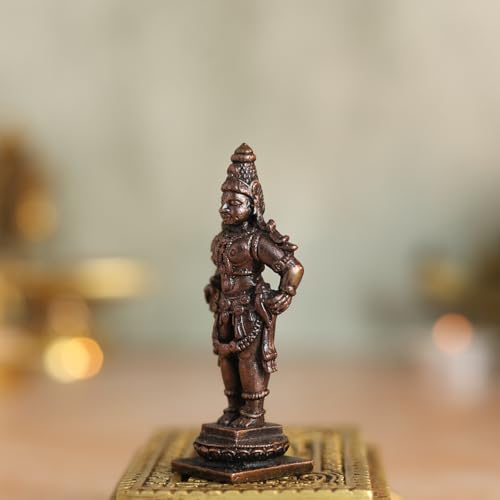 Bhimonee Decor Lord Vishnu Idol | Antique Brass Finish Narayana Murti for Puja Mandir, Home & Office Decor | Spiritual Gift for Festivals, Housewarming & Devotees