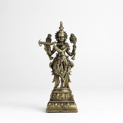Bhimonee Decor 150 gm South Krishna Panchloha Idol | Size 9 × 3 × 3 CM | Handcrafted Traditional Divine Statue for Home & Temple Décor