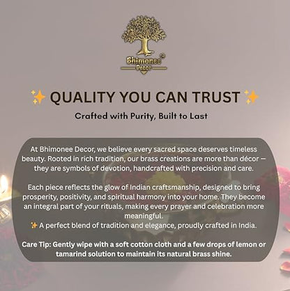 Bhimonee Decor Diamond Carving Urali Thali 6" | 320 gm Decorative Brass Bowl & Platter | Home Decor, Pooja & Gifting | Brass | Gold