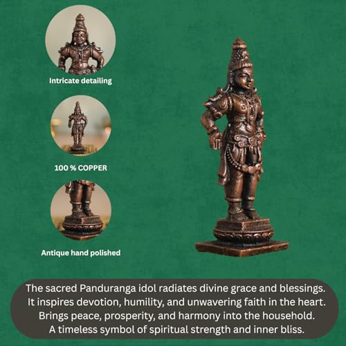 Bhimonee Decor Lord Vishnu Idol | Antique Brass Finish Narayana Murti for Puja Mandir, Home & Office Decor | Spiritual Gift for Festivals, Housewarming & Devotees