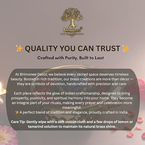 Bhimonee Decor Diamond Carving Urali Bowl 8" | 470 gm Decorative Brass Bowl & Platter | Home Decor, Pooja & Gifting | Brass | Gold