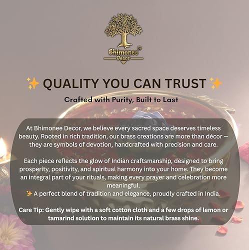 Bhimonee Decor Diamond Carving Urali Bowl 10" | 740 gm Decorative Brass Bowl & Platter | Home Decor, Pooja & Gifting | Brass | Gold