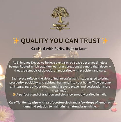 Elephant Carving Urali Bowl 6"inch | 570 gm Decorative Brass Bowl & Platter