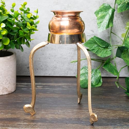 NEETU ARTS Swastik Abhishek Stand – 6 Inch Large Brass Puja Stand for Jal Abhishek, Shiv Puja & Rituals | Traditional Hindu Pooja Accessory | Rust-Free & Durable