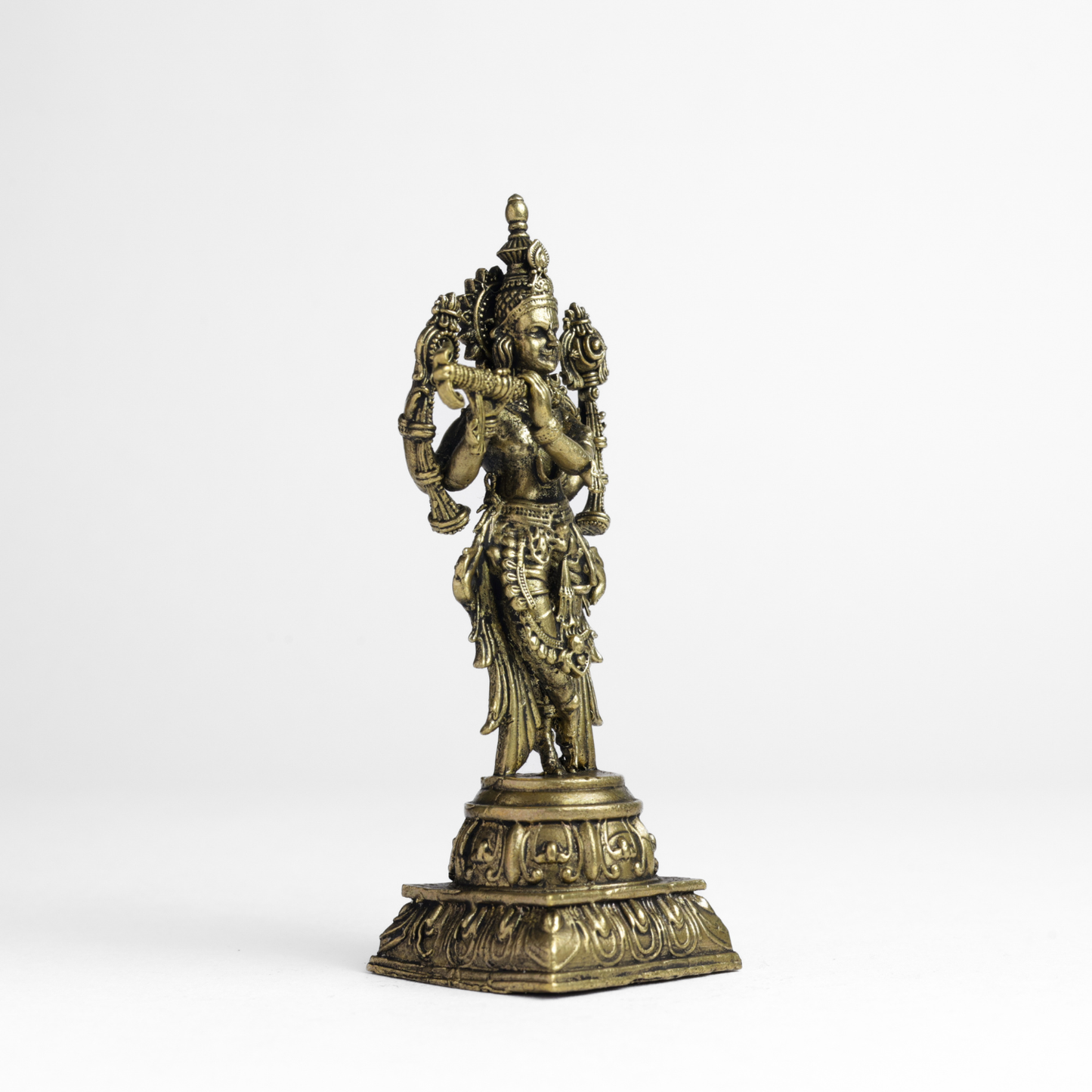 Bhimonee Decor 150 gm South Krishna Panchloha Idol | Size 9 × 3 × 3 CM | Handcrafted Traditional Divine Statue for Home & Temple Décor