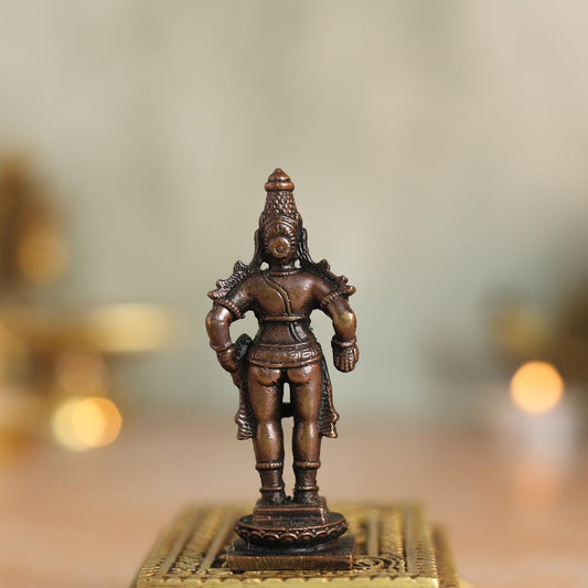 Copper Idols Lord Vishnu Idol | Antique Brass Finish Narayana Murti for Puja Mandir, Home & Office Decor | Spiritual Gift for Festivals, Housewarming & Devotees