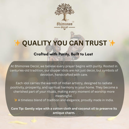 Copper Idols Lord Kartikeya Idol | Antique Brass Finish Murugan Statue with Peacock | Skanda Swamy Murti for Puja Mandir, Home & Office Decor | Spiritual Gift Item