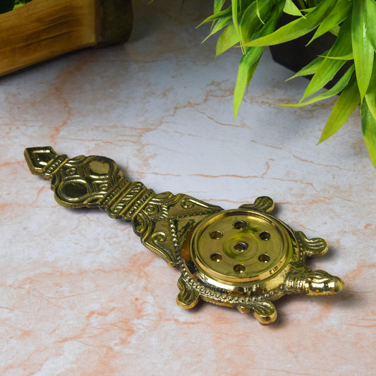 Bhimonee Decor Pure Brass Kurma Aarti | Tortoise Design Pooja Lamp | Traditional Deepak for Rituals and Worship | 135 Grams, Pack of 1 Piece