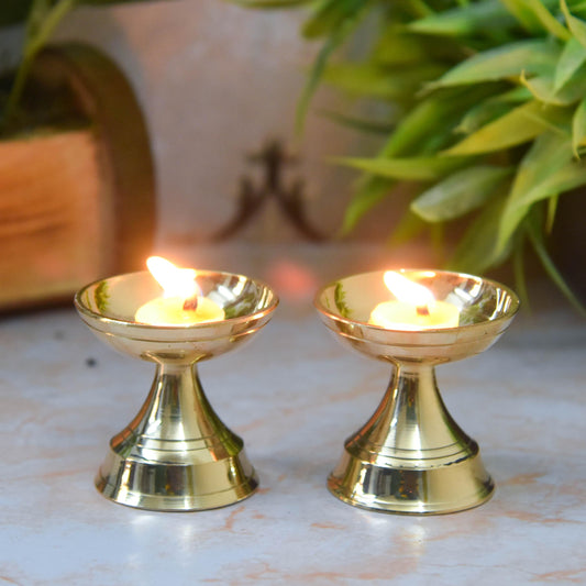 Bhimonee Decor | Pure Brass Neeranjan Diya | Deepak for Pooja | Home Temple Decor | 2 Inches | 160 gm