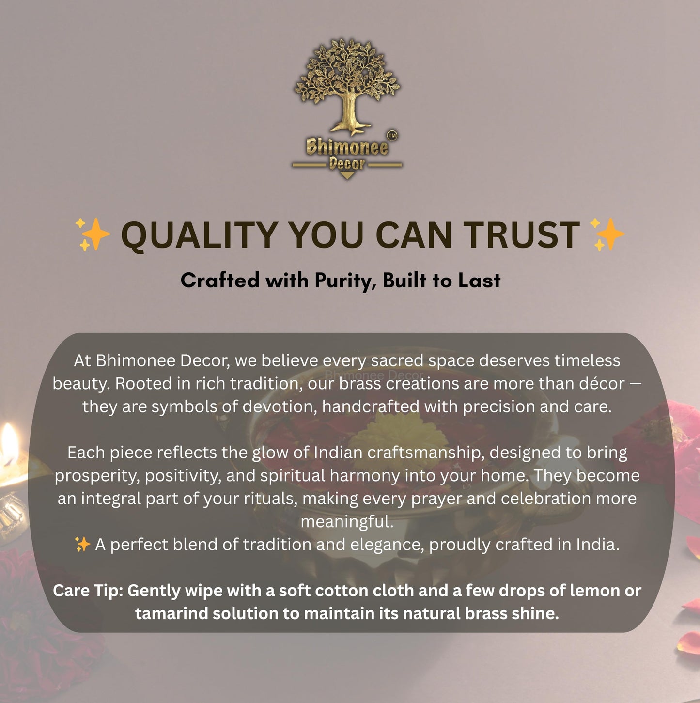 Bhimonee Decor Diamond Carving Urali Thali 6" | 320 gm Decorative Brass Bowl & Platter | Home Decor, Pooja & Gifting | Brass | Gold