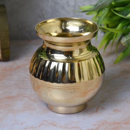 Pure Brass Lota Kalash | 4 Inches, 210gm (Pack of 1)