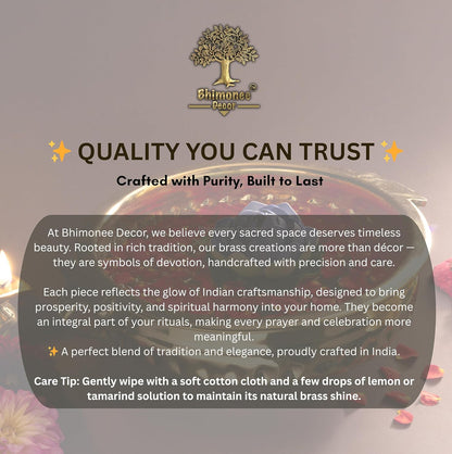 Bhimonee Decor Diamond Carving Urali Bowl 10" | 740 gm Decorative Brass Bowl & Platter | Home Decor, Pooja & Gifting | Brass | Gold