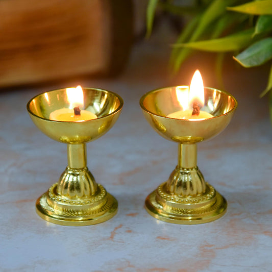 Bhimonee Decor | Pure Brass Neeranjan Diya | Deepak for Pooja and Religious Ceremonies | Perfect for Home Temple and Mandir Decor | 2.2 Inches | 150 gm | Traditional Brass Deepak for Diwali, Festivals