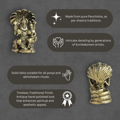 Bhimonee Decor 70 gm Lakshmi Narasimha Panchloha Idol | Size 5 × 3 × 3 CM | Handcrafted Divine Form for Home & Temple Décor