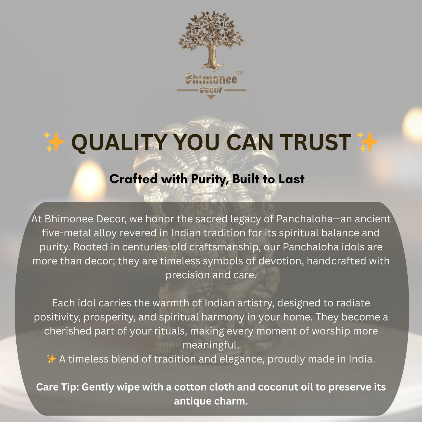 Bhimonee Decor 70 gm Lakshmi Narasimha Panchloha Idol | Size 5 × 3 × 3 CM | Handcrafted Divine Form for Home & Temple Décor