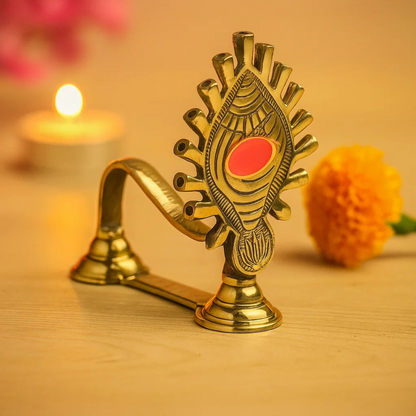 Bhimonee Decor Pure Brass Shankh Aarti, Deep, Deepak, Diya for Pooja Purposes, 5.5 Inches, 500gm