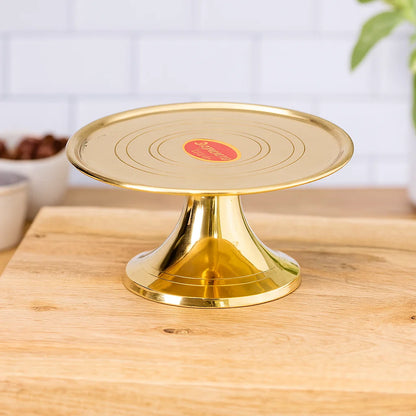 Bhimonee Decor Brass Mukkali Stool, Pooja Chowki for Pooja Purposes Home Decor, 2.5 inches, 250 gm