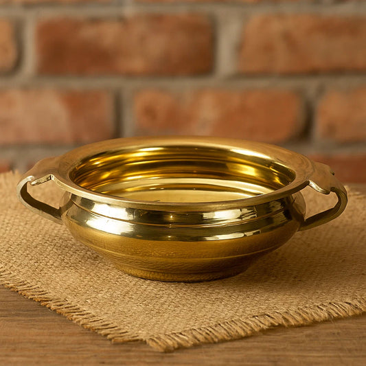 Bhimonee Decor Pure Brass Solid Plain Design Urli/Decorative Bowl 6.25