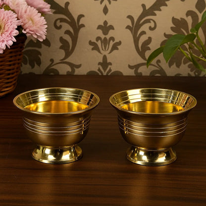 Bhimonee Decor Pure Brass Padam Pyalla, Deep, Deepak, Diya for Pooja Purposes, 1.8 Inches, 130gm