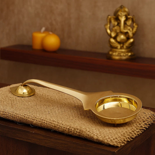 Bhimonee Decor Pure Brass Aarti, Deep, Deepak, Diya for Pooja Purposes, 1 Inches, 140gm