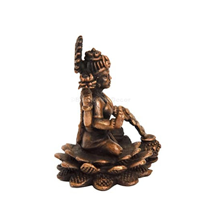 Handmade Copper Dhan Lakshmi Idol India