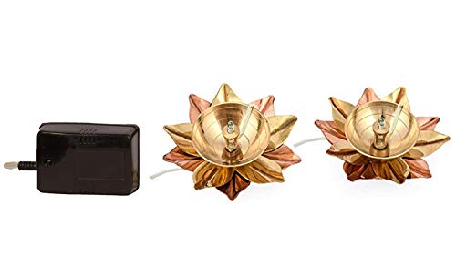 Pure Brass Lotus Electric Pair of Deep Bulb Lights 