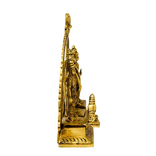 Bhimonee Decor Brass Ram Darbar Idol for Home Décor, 1.86 kg, 7.5 inches, Brass Black Antique Finish, 1 Piece