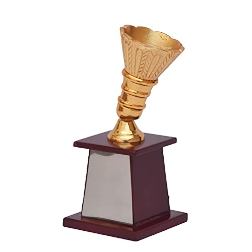 Bhimonee Decor by Modern Sports and Gifts 6.5 inches Best Badminton| Shuttlecock | Badminton Championship Metal Trophy| Award