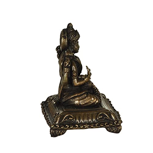 Copper Handmade Lakshmi 2.1 inches Sitting Idol  Bhimonee Decor